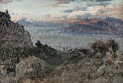 Albert Hertel Mediterrane Kustenlandschaft oil painting artist